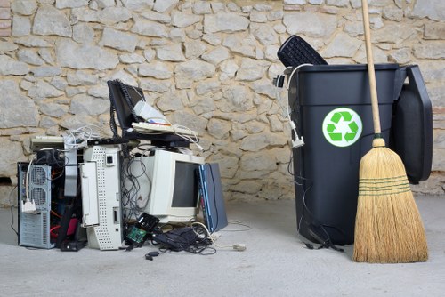 Workers managing builders waste in Thamesmead